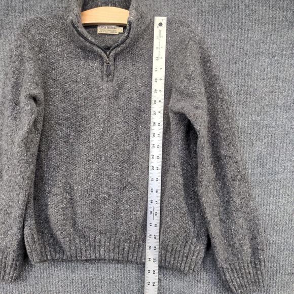 Luca Nobili Women's 1/4 Zip Pullover Knit Sweater Gray Large Solid Mock Neck - Picture 9 of 11